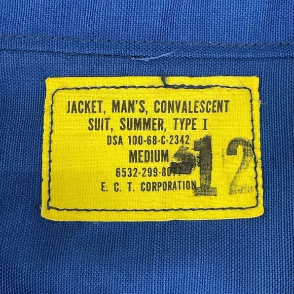 VTG 60s Vietnam USA MD Convalescent Suit Jacket Mens M Medic Shirt Summer Type I - Picture 6 of 9